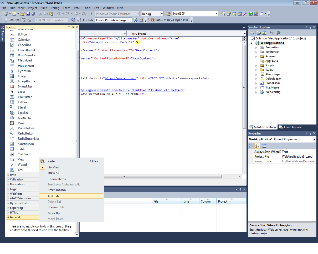 Adding Ajax toolkit in Visual Studio